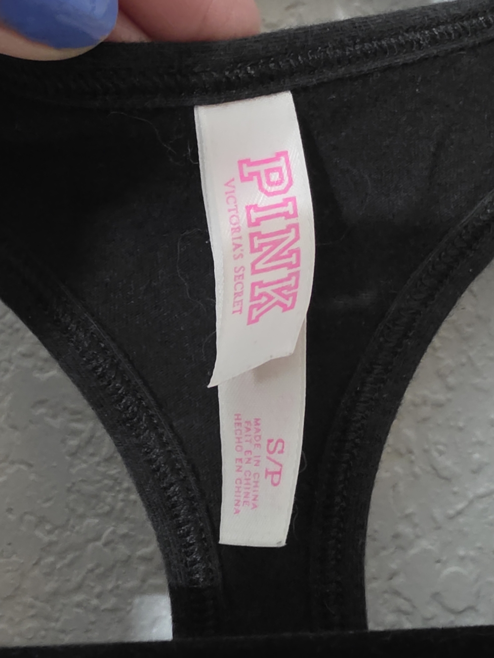 Victoria's Secret PINK Black and White Racerback Sports Bra Womens Small - Picture 3 of 5